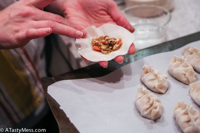 Vegetable Potstickers via ATastyMess.com