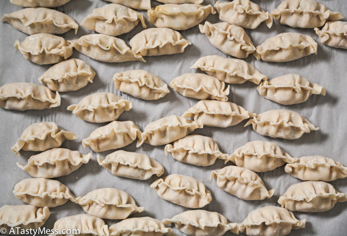 Vegetable Potstickers via ATastyMess.com